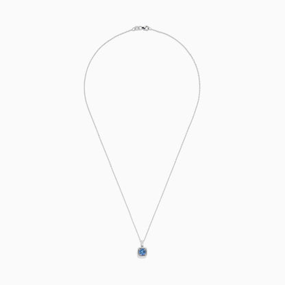 14K White Gold Tanzanite and Diamond Pendant, 0.83 TCW
