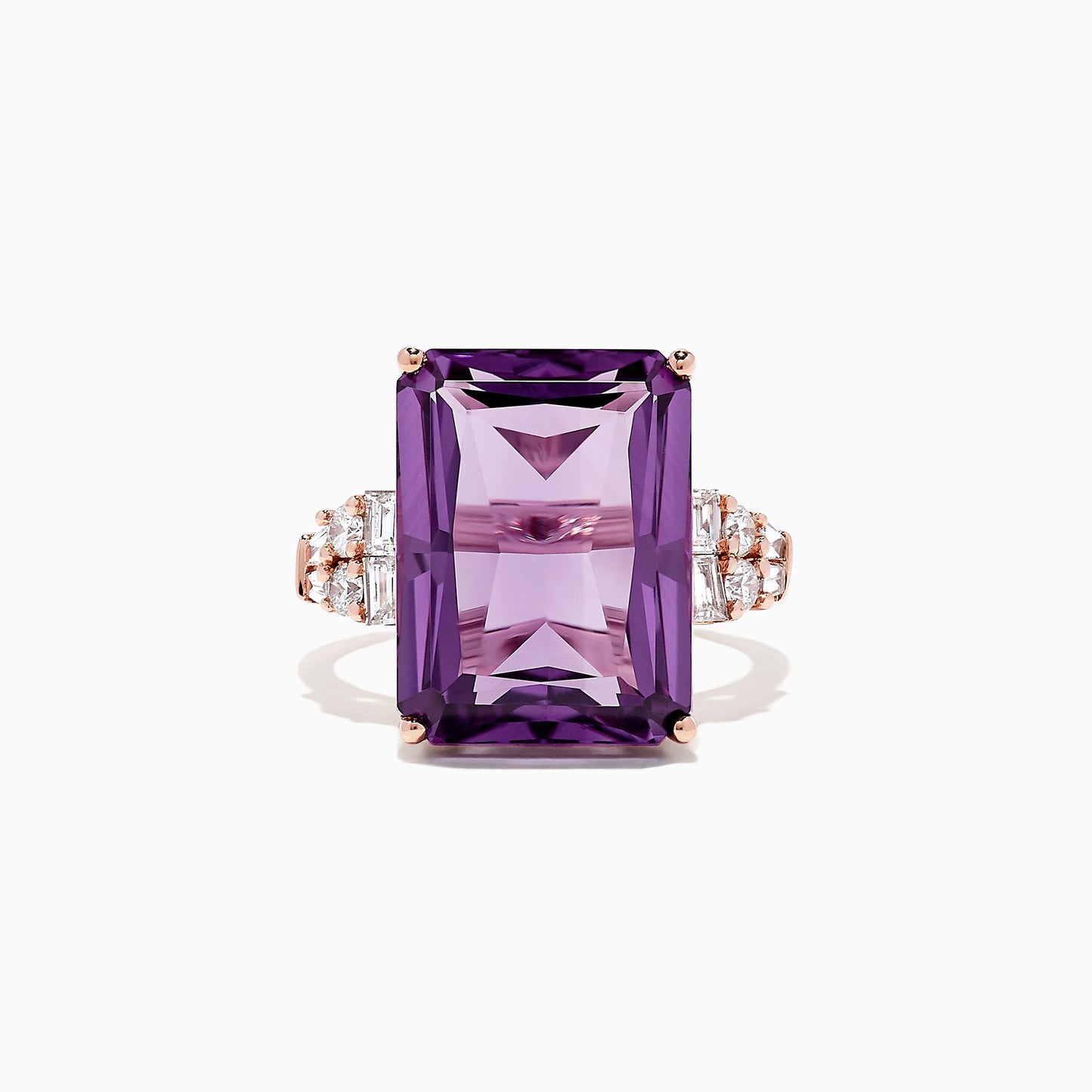 14K Rose Gold Amethyst and Diamond Cocktail