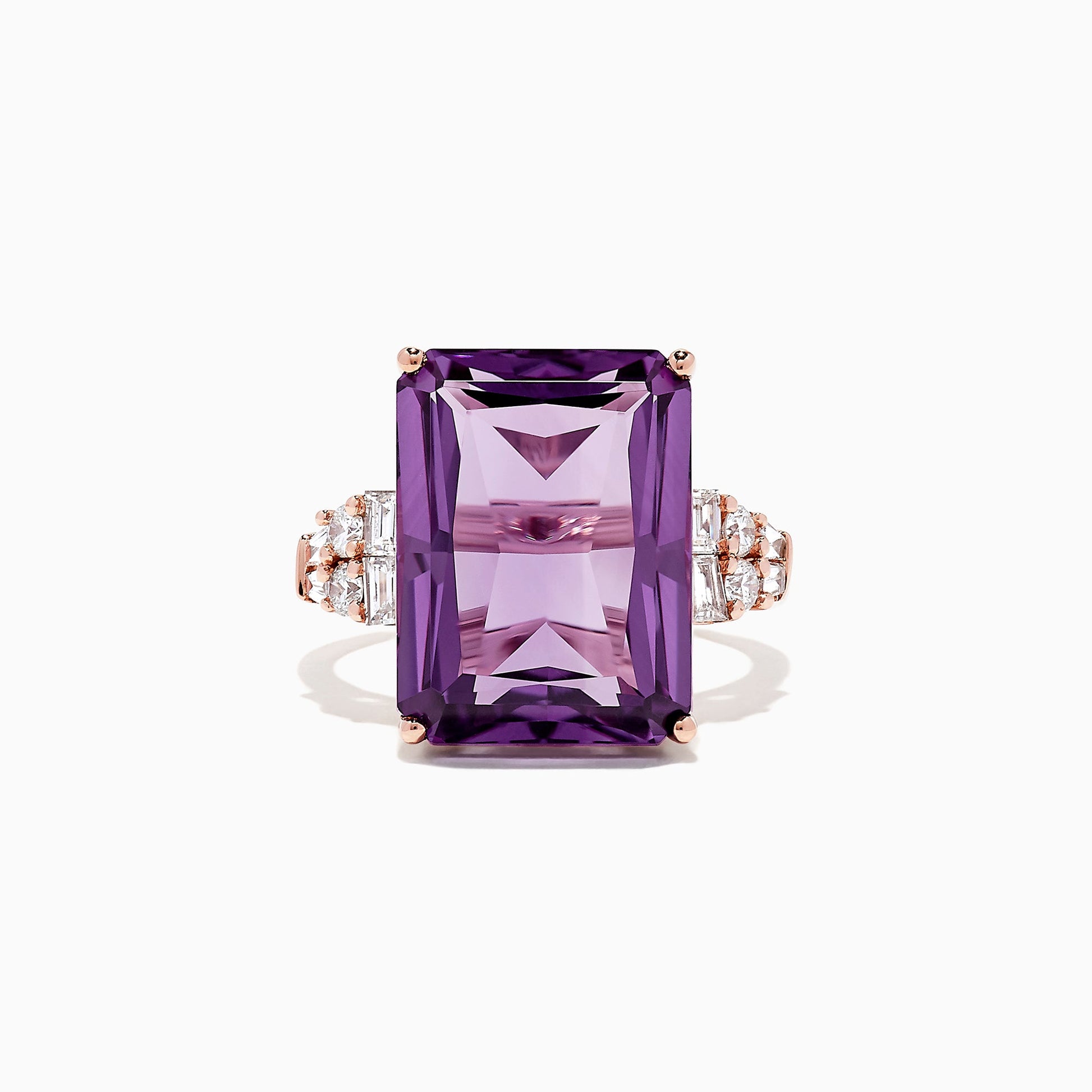 14K Rose Gold Amethyst and Diamond Cocktail