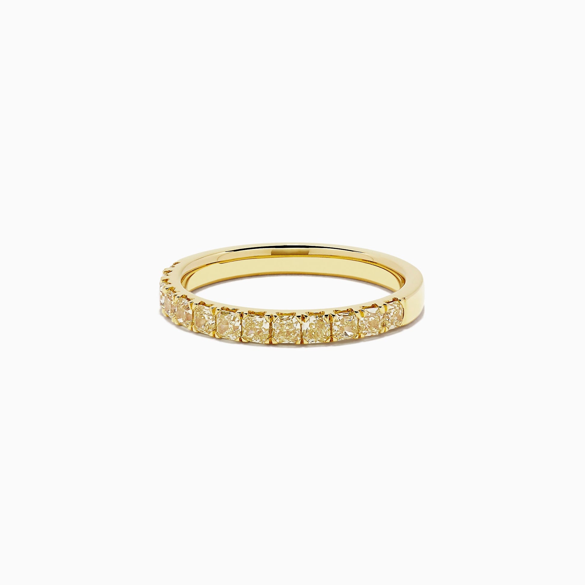 14K Yellow Gold Round Brilliant Yellow Diamond Band, 0.77 TCW