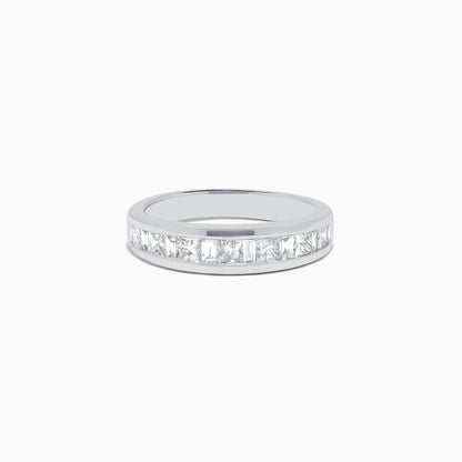 14K White Gold Channel Set Diamond Band, 1.00 TCW