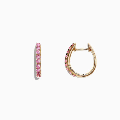 14K solid gold diamond hoop earrings for women with brilliant round-cut diamonds, perfect for luxury everyday wear.