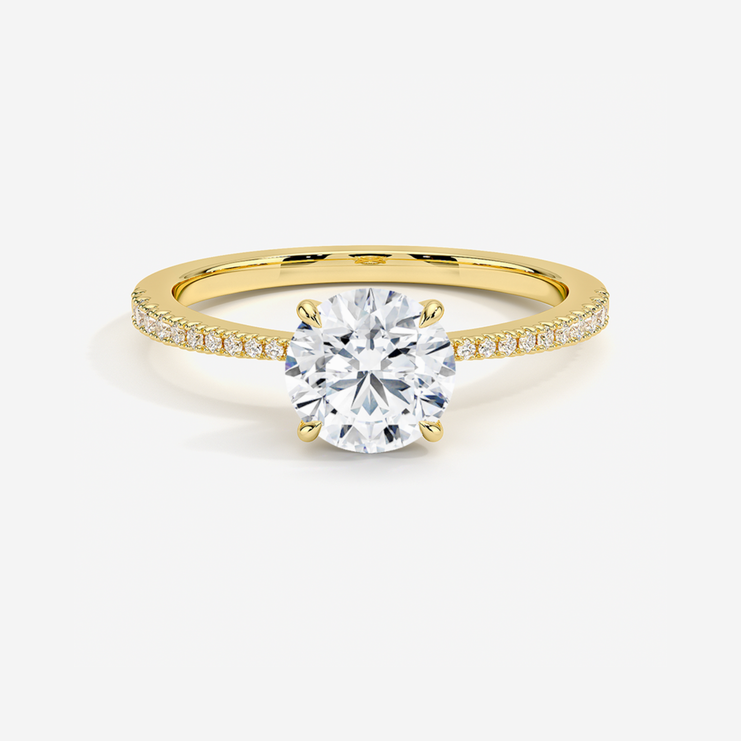 18K Gold Twisted Solitaire Diamond Ring