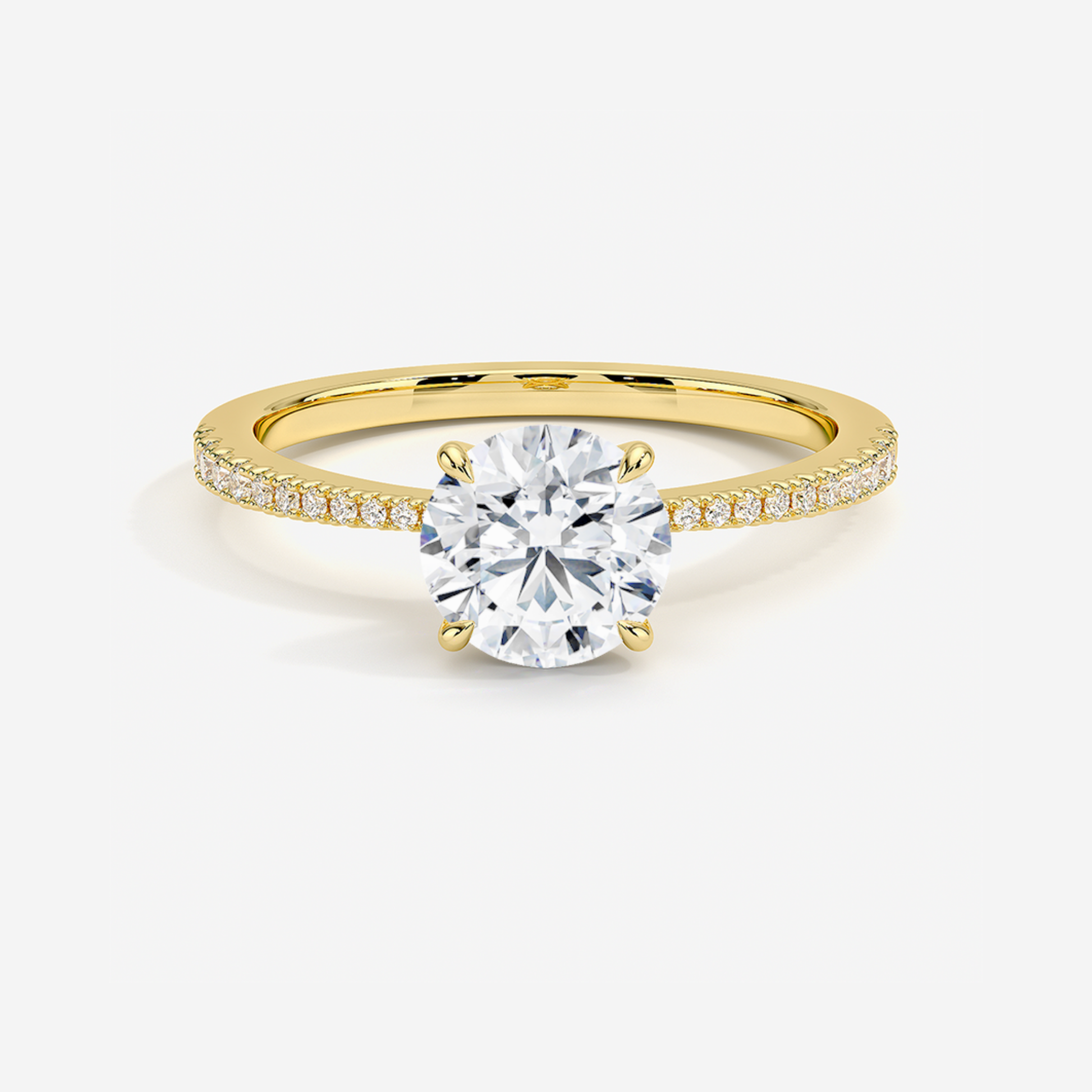 18K Gold Twisted Solitaire Diamond Ring