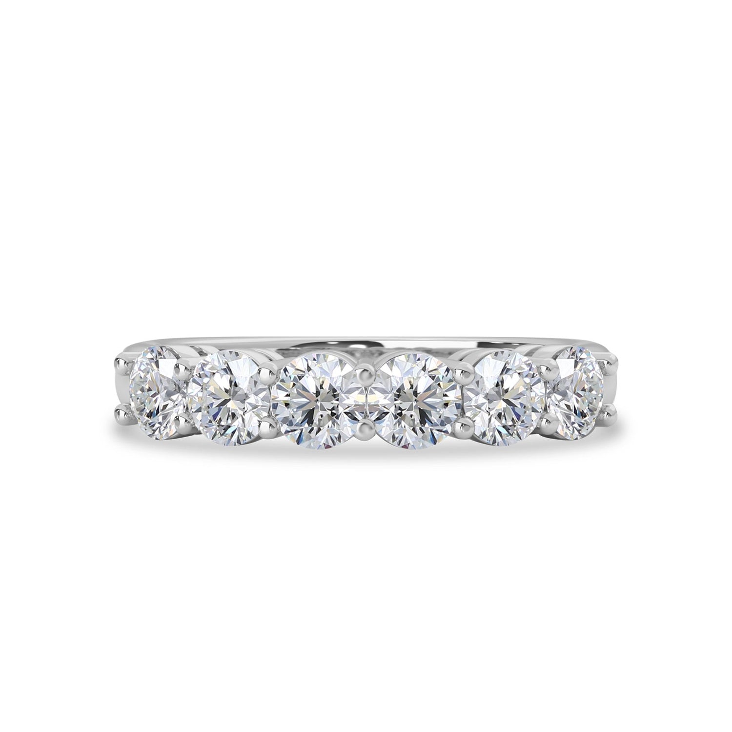 FlexFives Jewels Forever Half Eternity Ring, Moissanite/Lab Grown Diamond