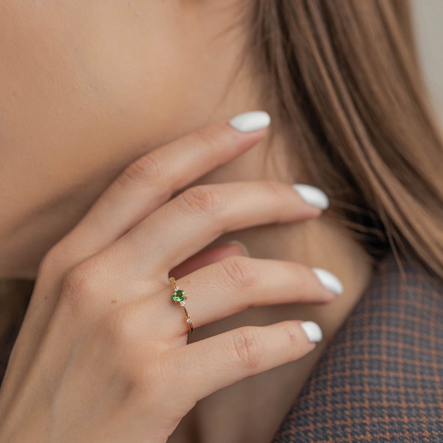 Vitality Lady Ring, Tsavorite & Diamonds