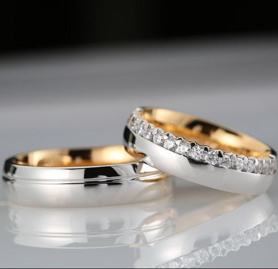 Silver Wedding Band Set