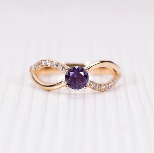 Alexandrite Engagement Ring, 14K Solid Gold Alexandrite ring, alexandrite ring women, alexandrite ring