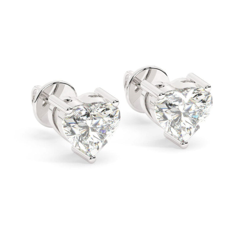 Elegant Heart-Shaped Diamond Earrings – A Sparkling Touch of Romance