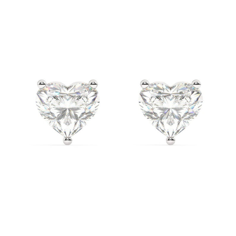 Elegant Heart-Shaped Diamond Earrings – A Sparkling Touch of Romance