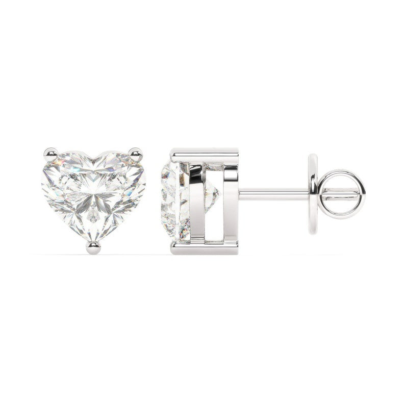 Elegant Heart-Shaped Diamond Earrings – A Sparkling Touch of Romance