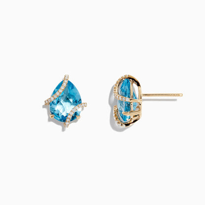 14K solid gold diamond hoop earrings for women with brilliant round-cut diamonds, perfect for luxury everyday wear.