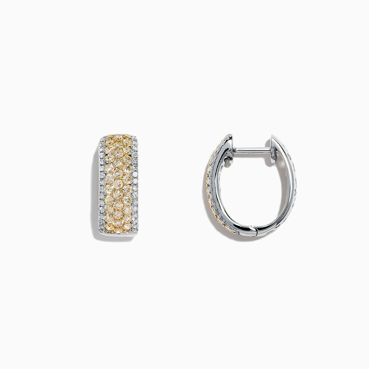 14K solid gold diamond hoop earrings for women with brilliant round-cut diamonds, perfect for luxury everyday wear.