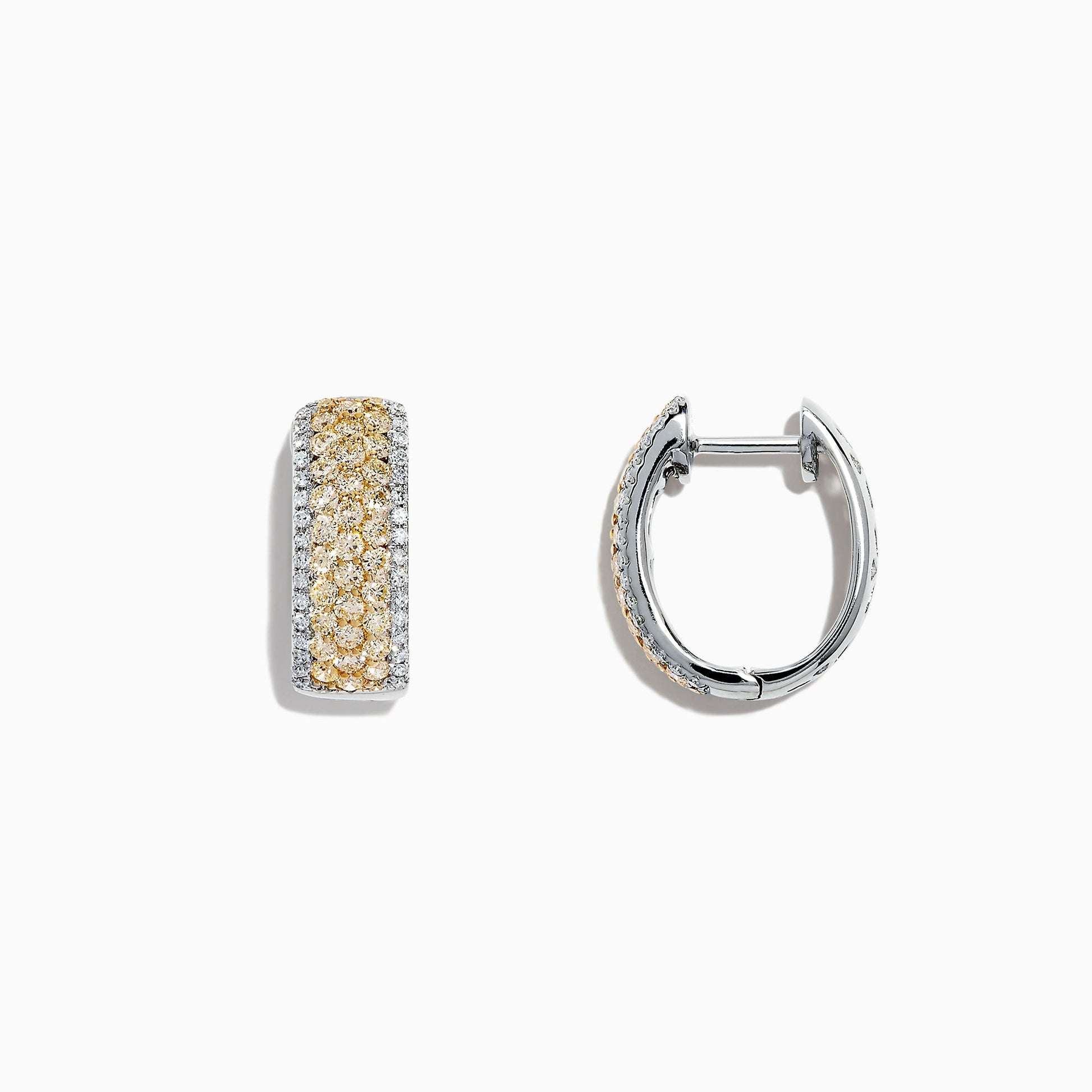 14K solid gold diamond hoop earrings for women with brilliant round-cut diamonds, perfect for luxury everyday wear.