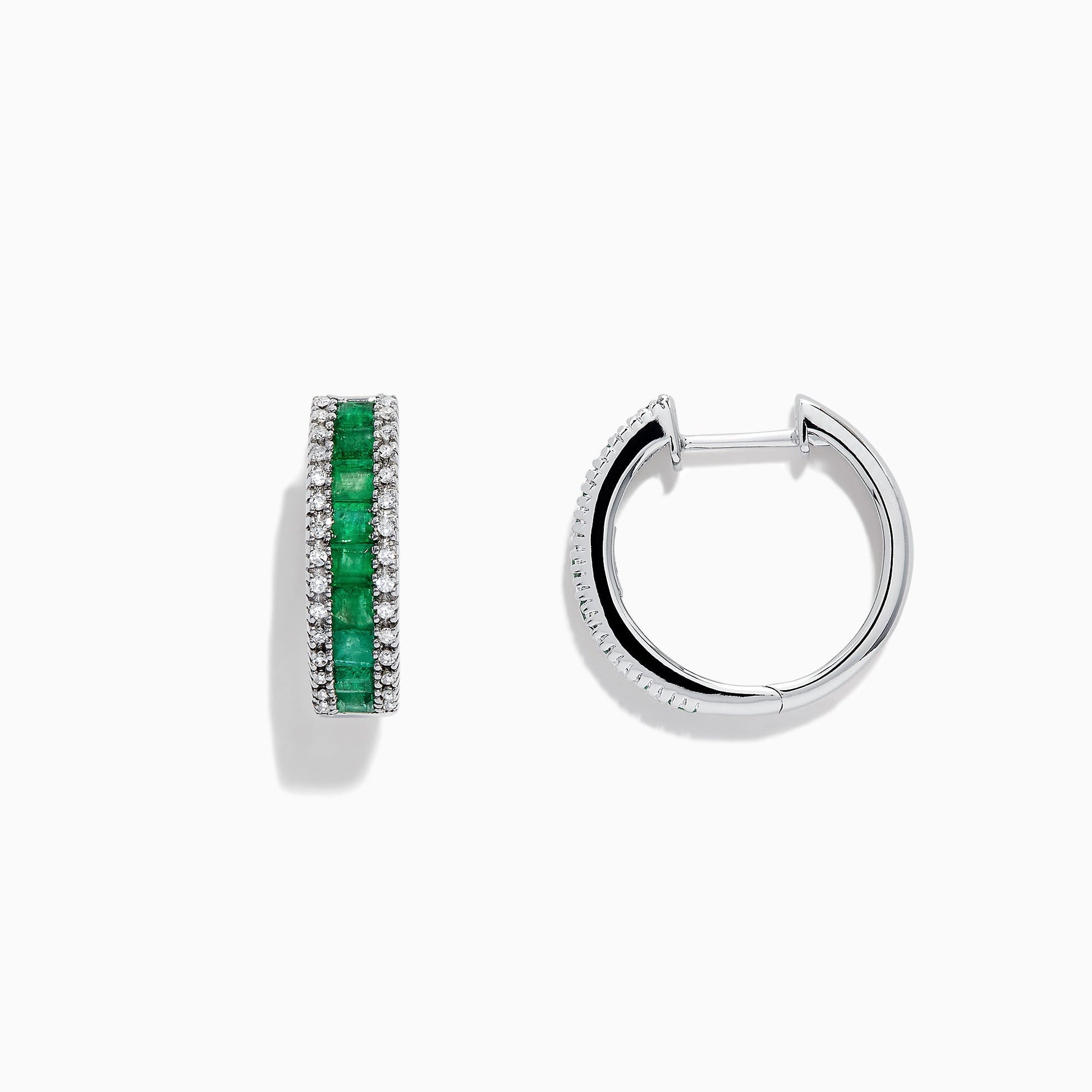 14K solid gold diamond hoop earrings for women with brilliant round-cut diamonds, perfect for luxury everyday wear.