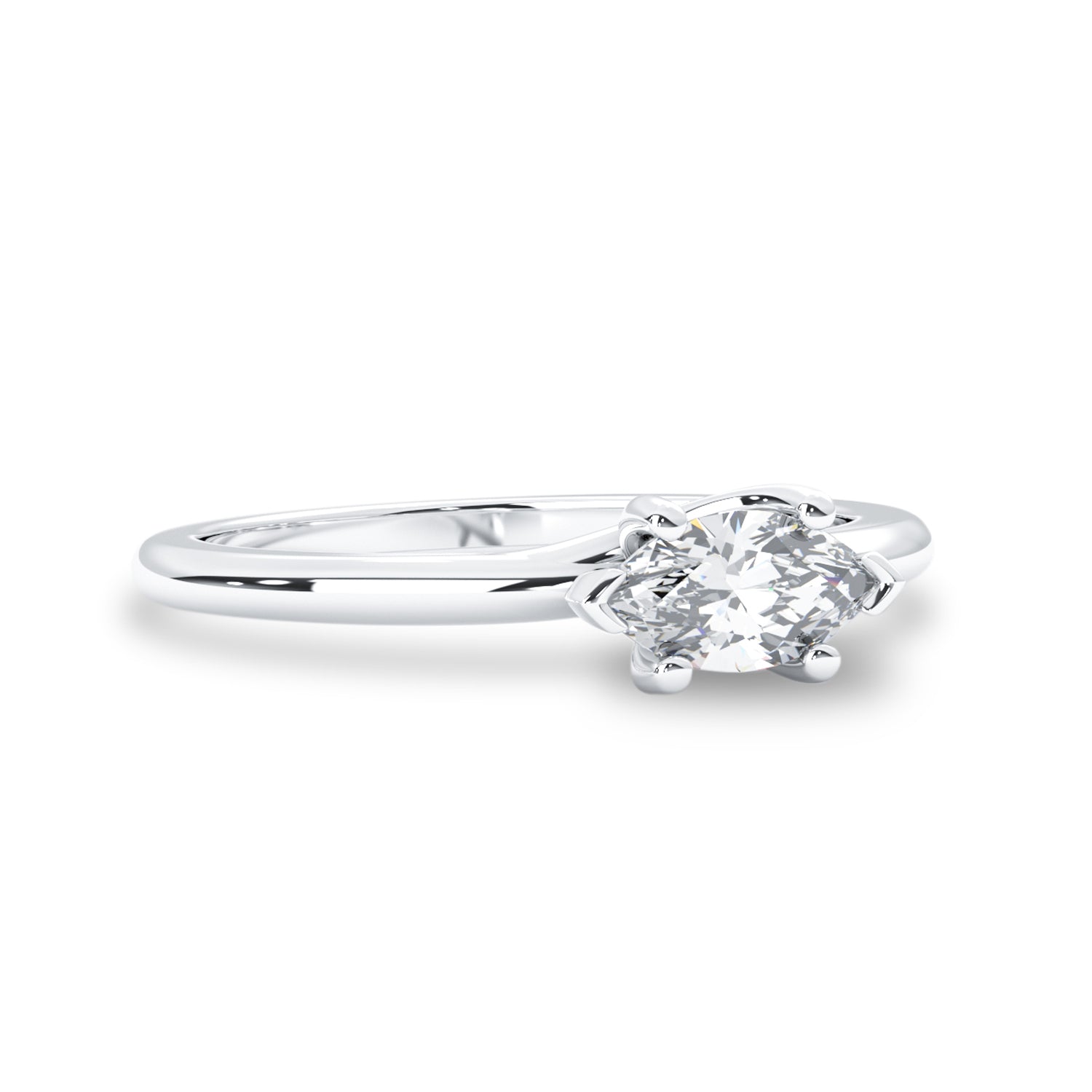 The Handsome Eye Gold Ring, Marquise Solitaire