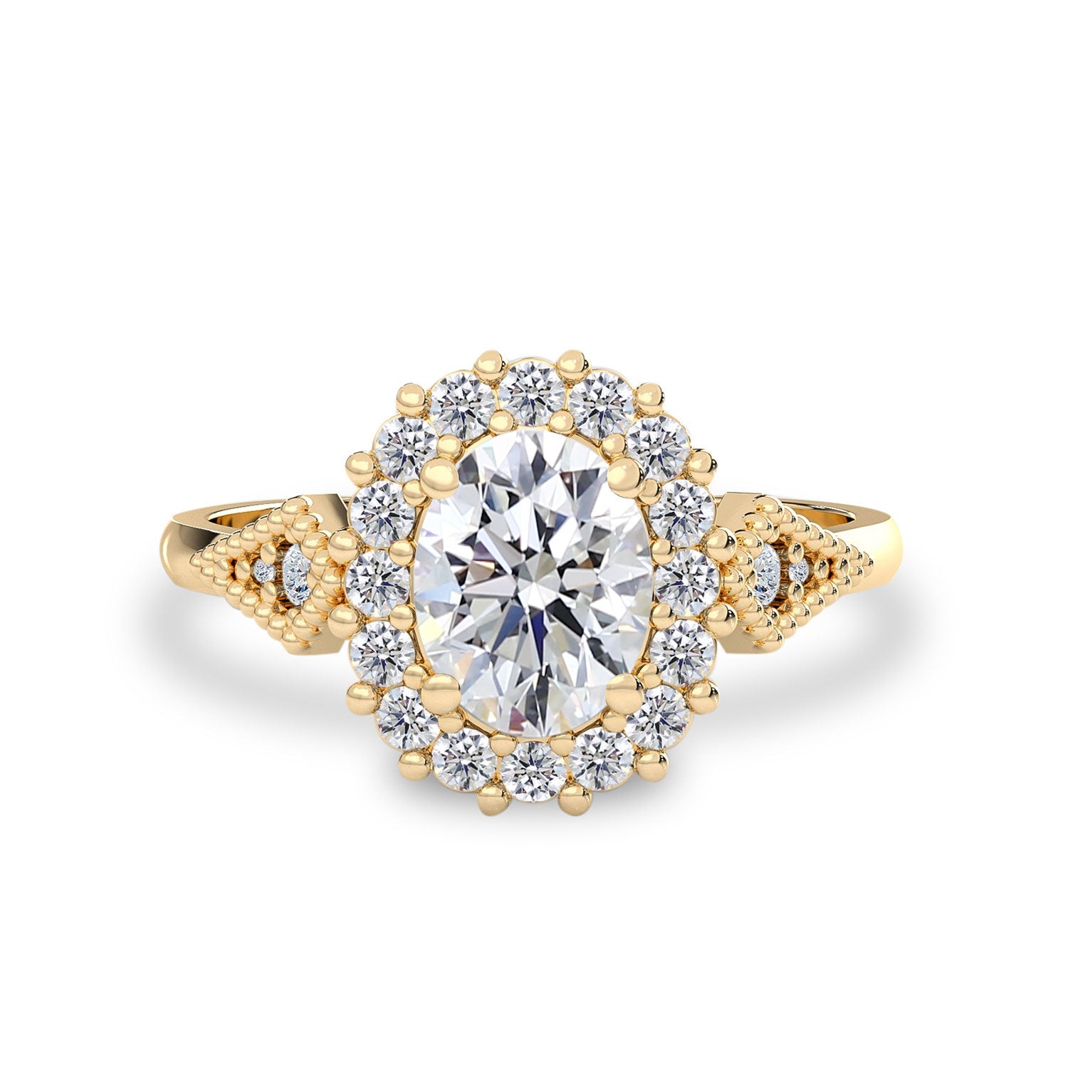 Vienna Diamond Star Cluster Halo Engagement Ring