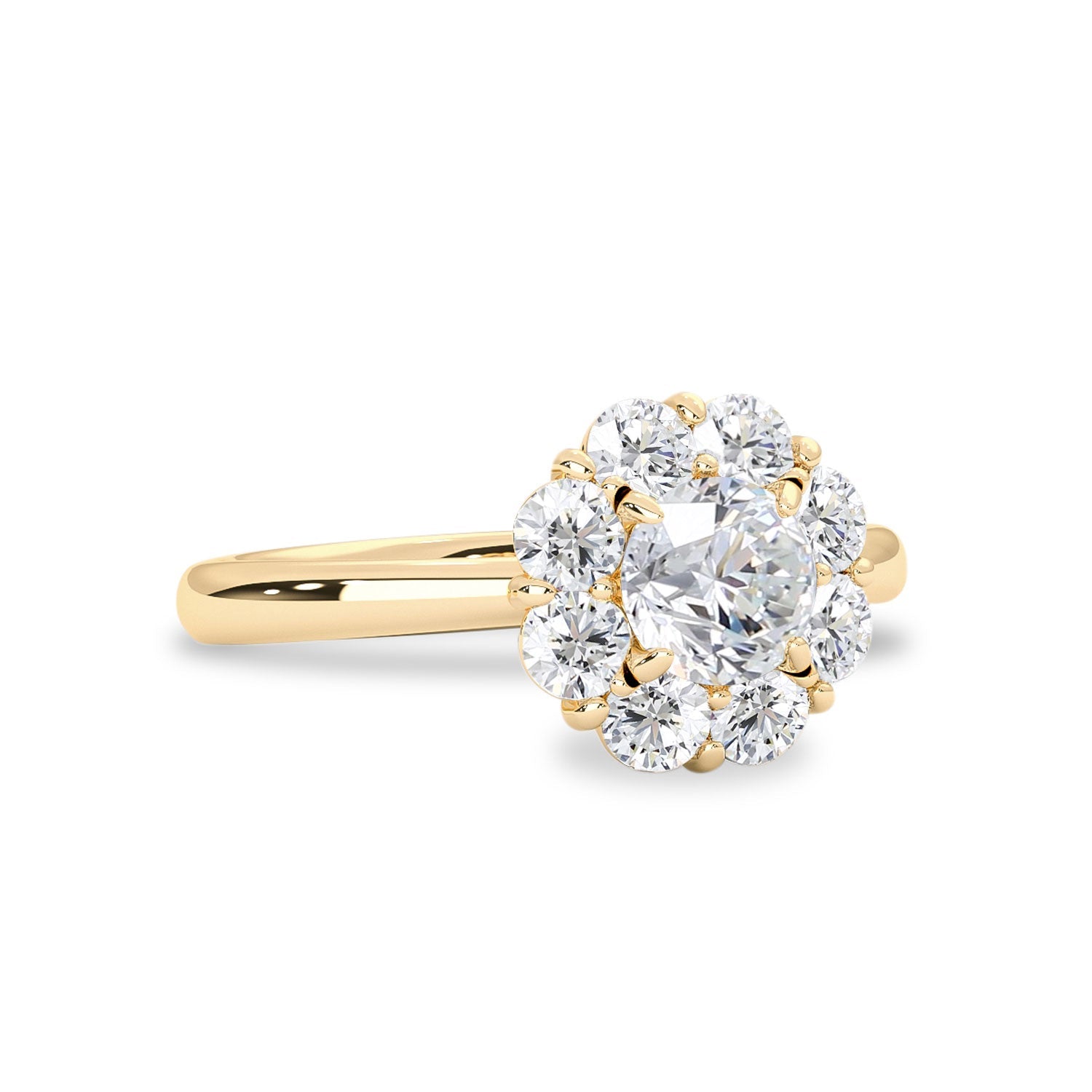 True Love Halo Engagement Ring No.3, Round Brilliant With Halo