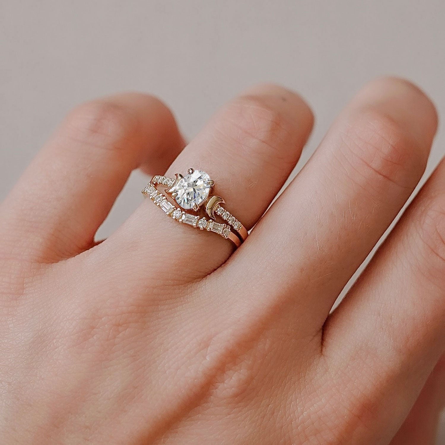 Whistler Moon Engagement Ring, Oval Brilliant With Pavé