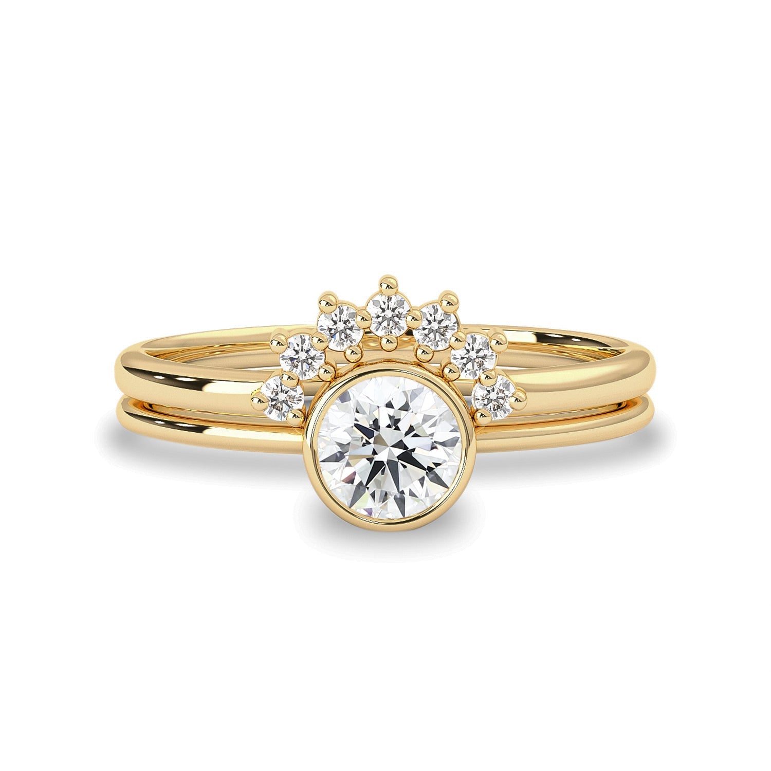 Sweet Prospect Wedding Ring Set, Round Brilliant With Pavé