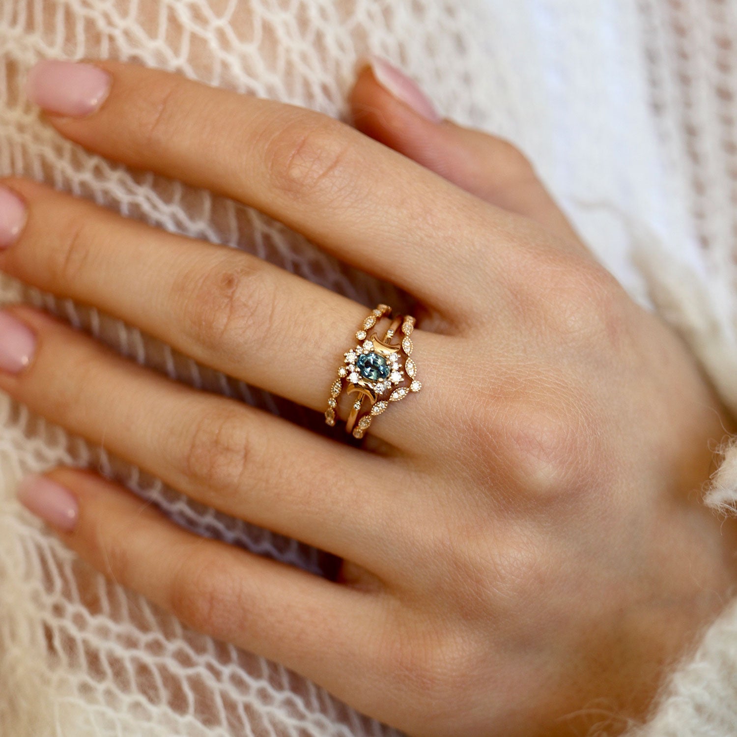 1920s Milgrain Marquise Dot Open Eternity Ring