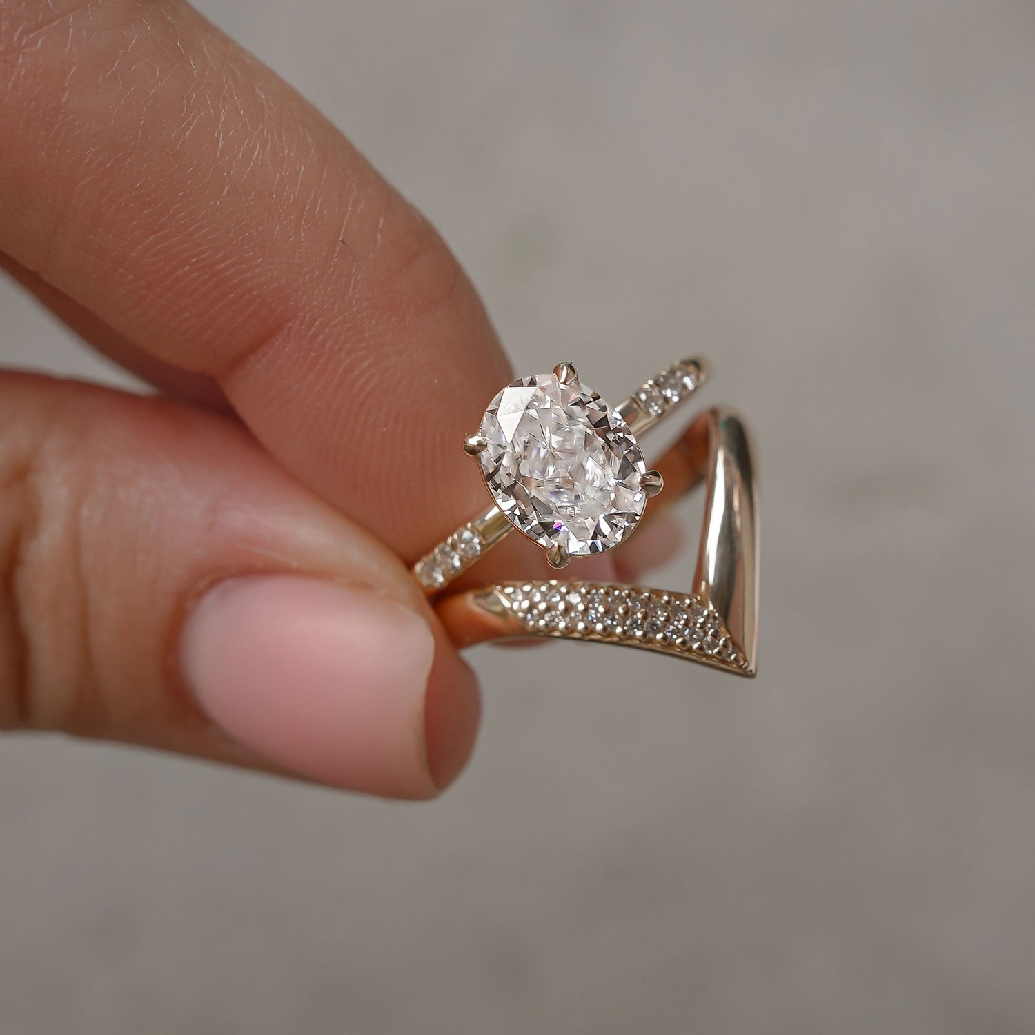 Eternal Dream Oval Pave? Engagement Ring, Moissanite/Lab Diamond