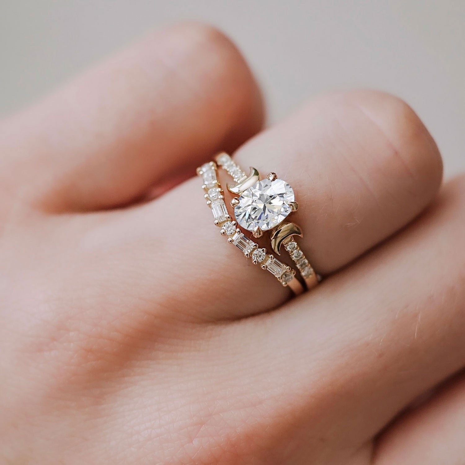 Whistler Moon Engagement Ring, Oval Brilliant With Pavé