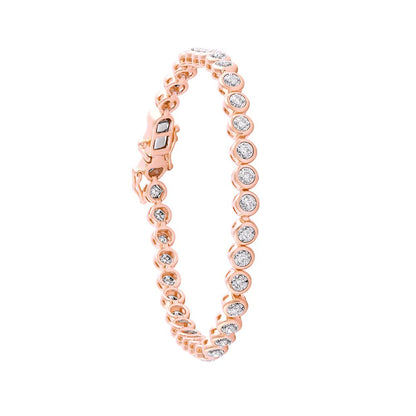 Rose Gold Bezel-Set Diamond Bracelet