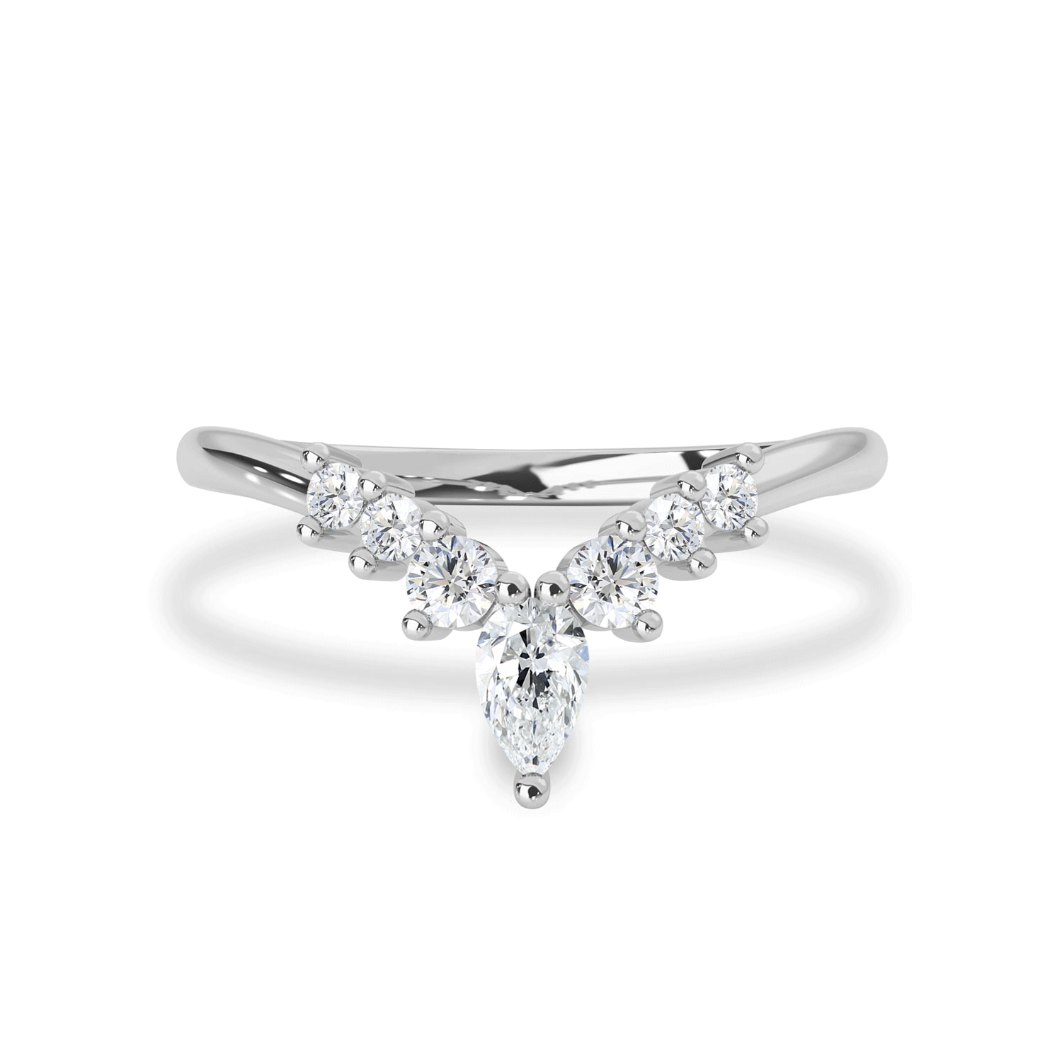 Dewdrop Curved Eternity Ring, Pear Cut