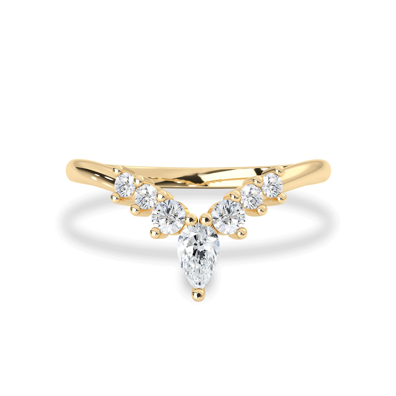 Dewdrop Curved Eternity Ring, Pear Cut