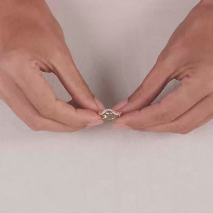 Diamond Twisted Infinity Ring | 14k Solid Gold Eternity Rope Wedding Ring | Pave Diamond Stacking Ring Women | Open Twist Ring Gold