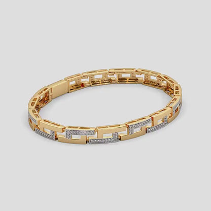Geometric Elegance Gold Bracelet