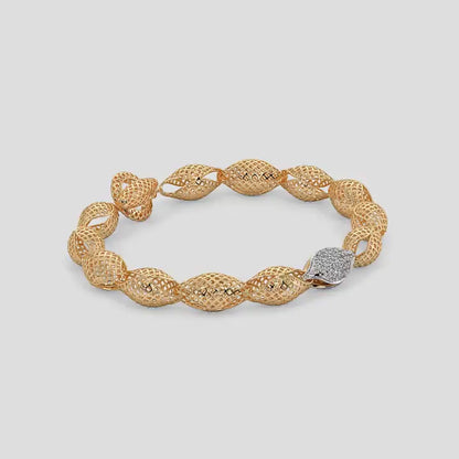 Elegant Gold Mesh Bracelet with Diamond Accent