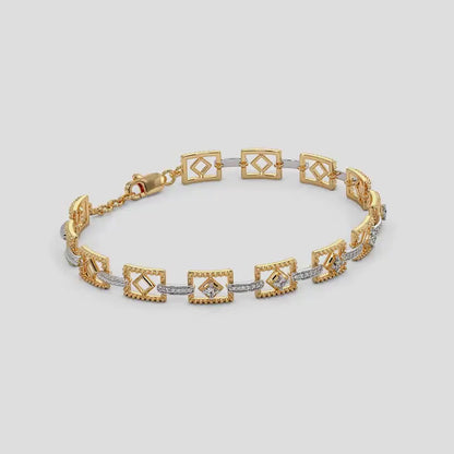 Golden Geometric Elegance Bracelet