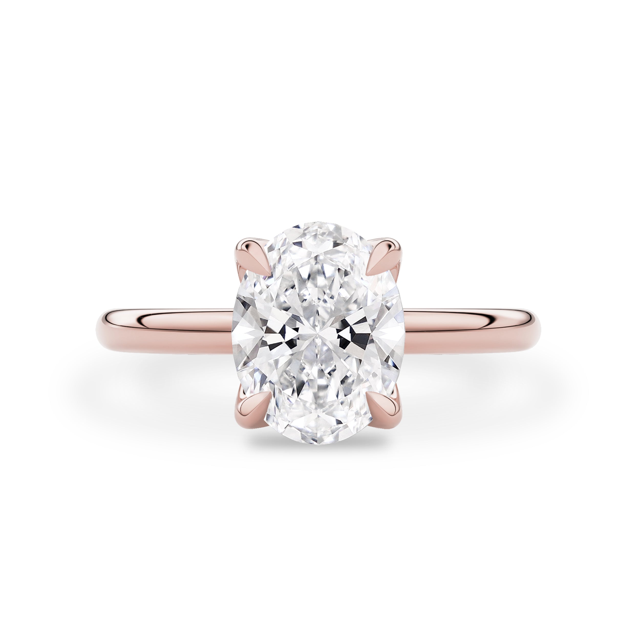 Oval Purity Petal Solitaire Engagement Ring, Lab Grown Diamond