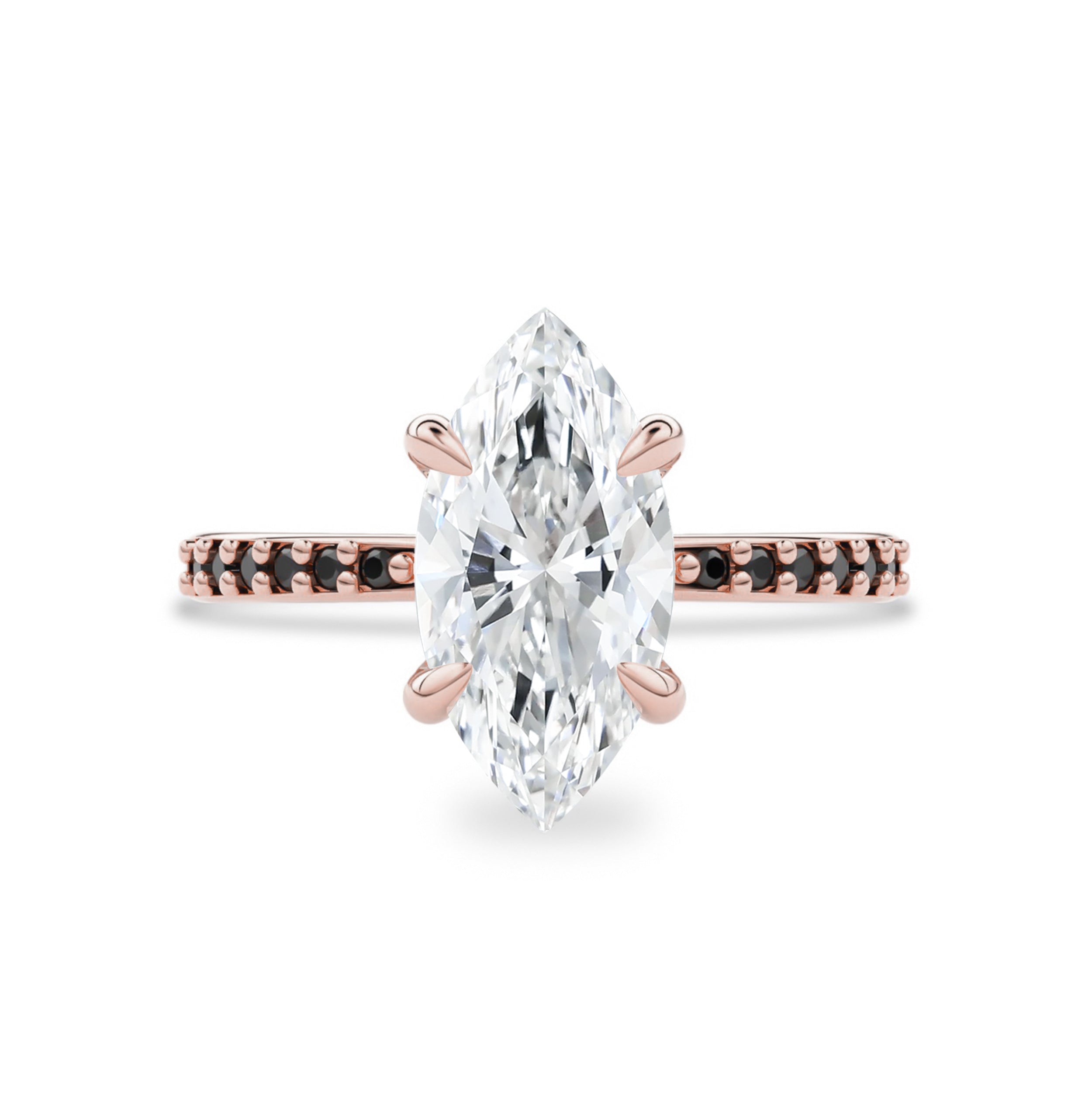 Beloved Marquise Cut Solitaire Engagement Ring, Moissanite/Lab Diamond