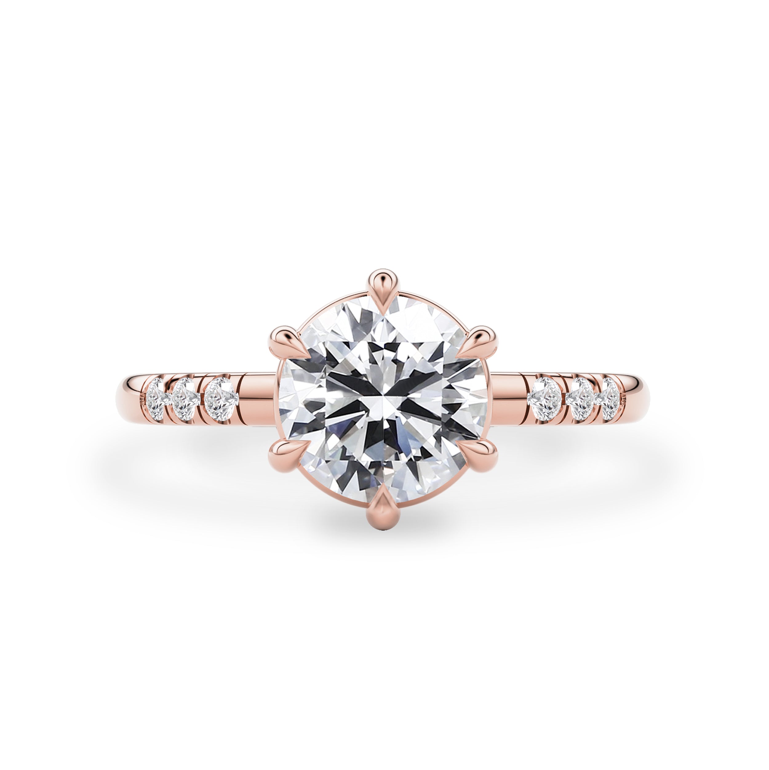 Eternal Dream Round Solitaire Engagement Ring, Round Brilliant With Pavé