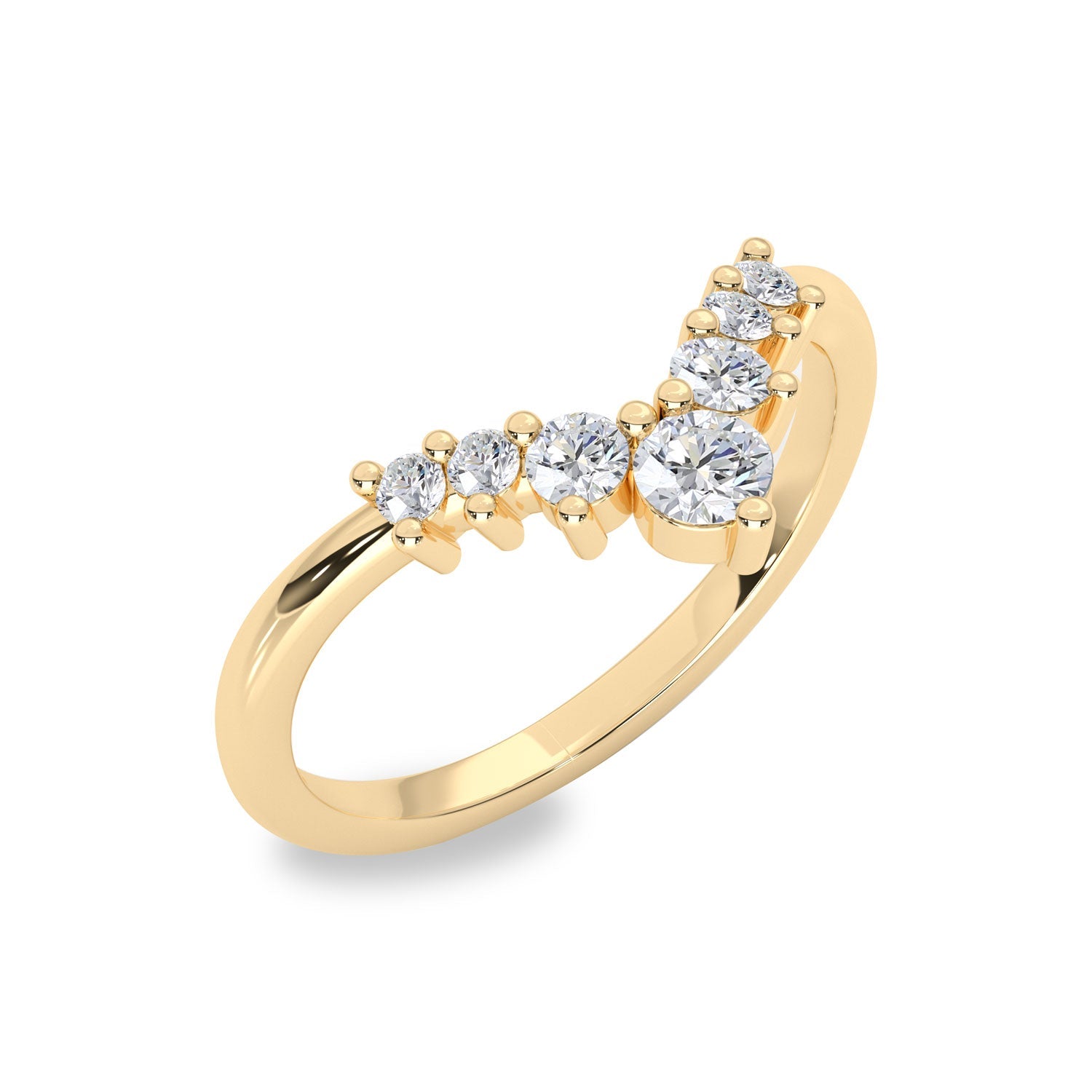 Dewdrop Curved Eternity Ring, Round Brilliant