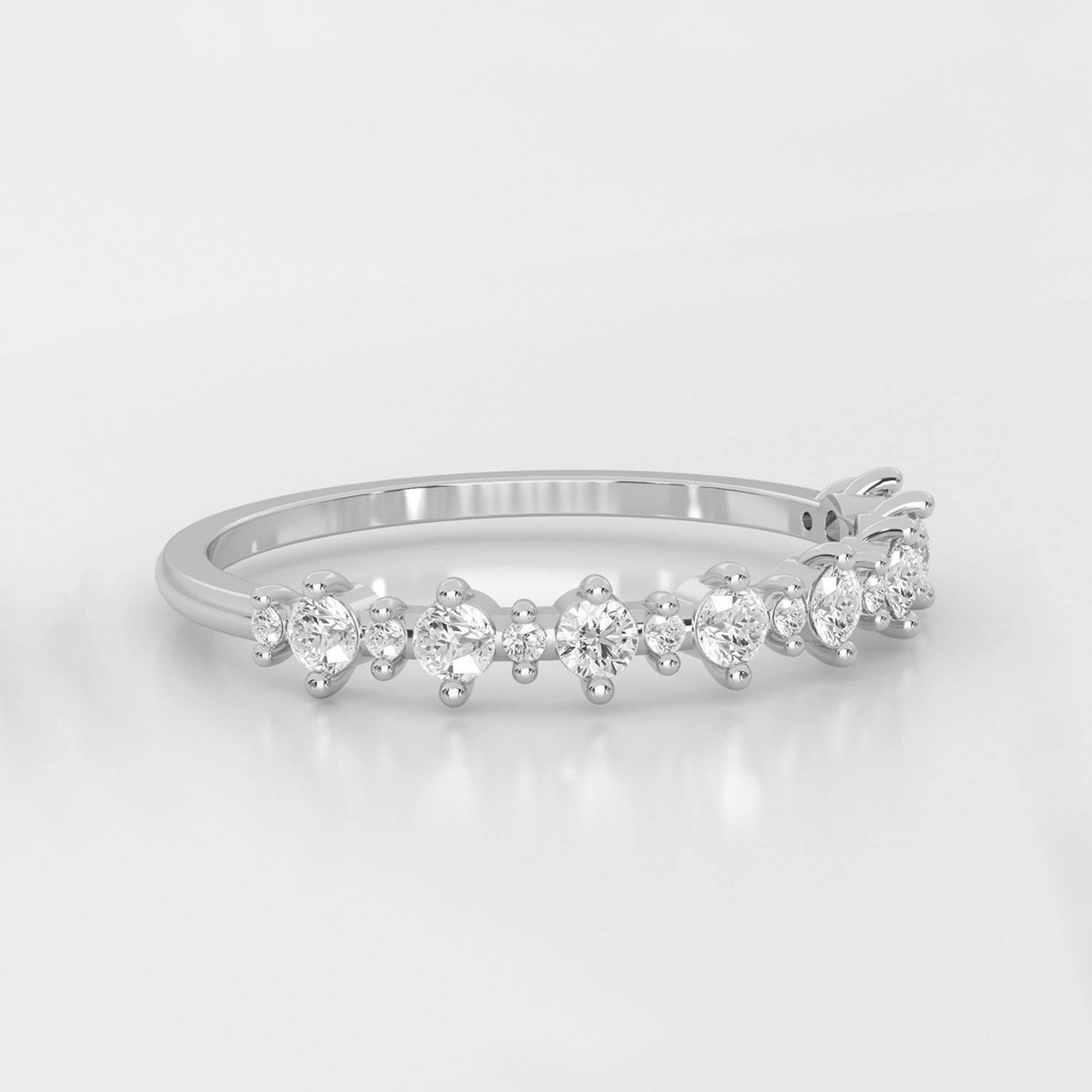 Twinkle Star Half Eternity Ring, Round Brilliant