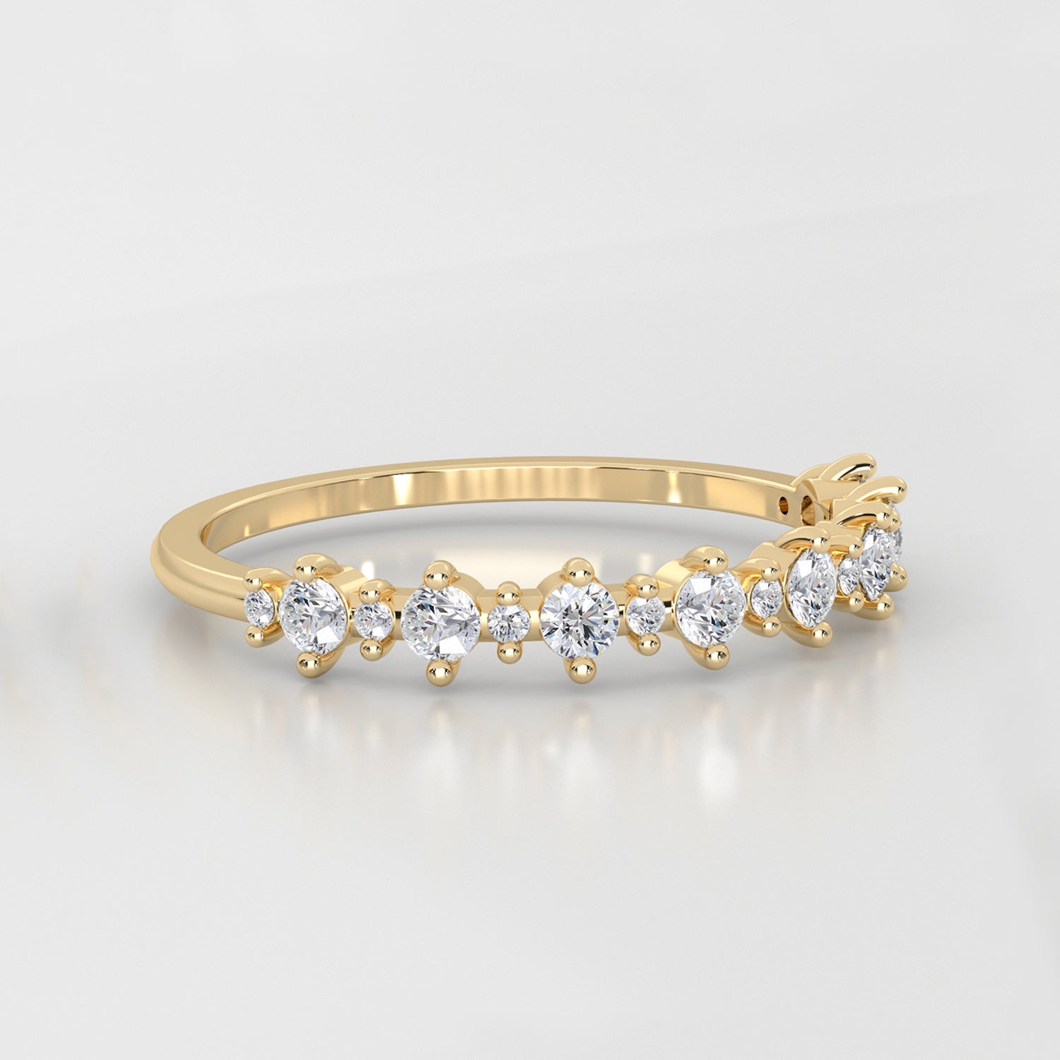 Twinkle Star Half Eternity Ring, Round Brilliant