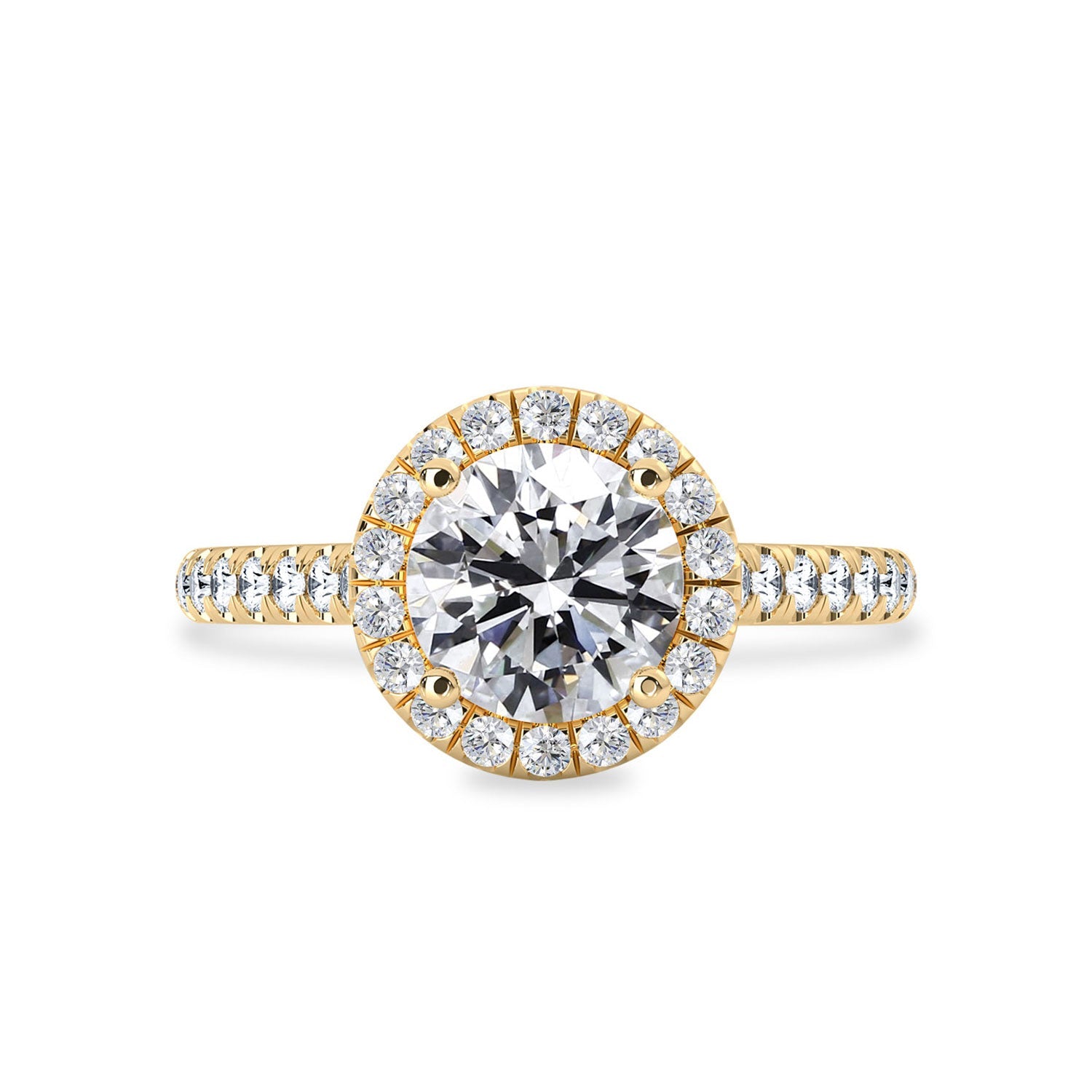 Kate Forever Halo Engagement Ring, Round Brilliant Cut With Pavé