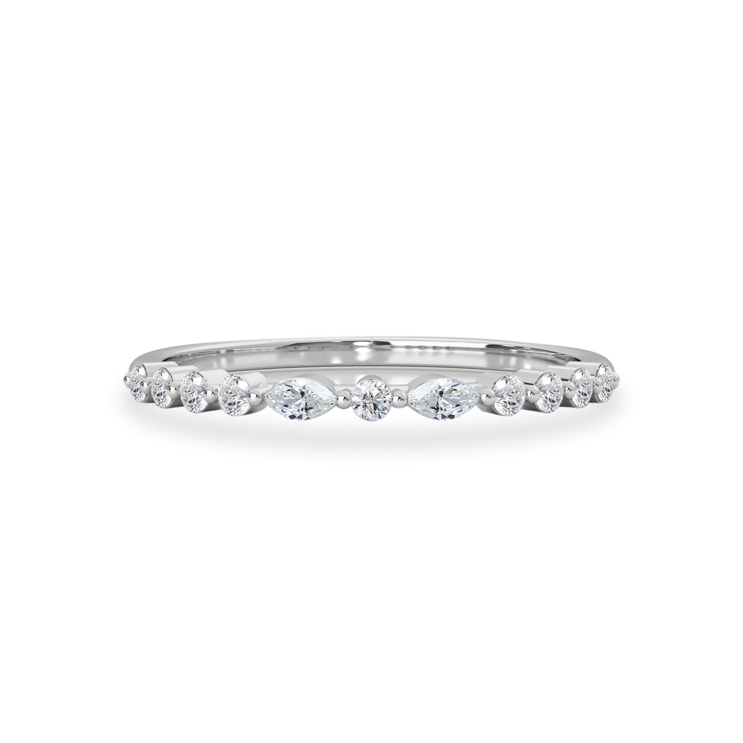 FlexFives Jewels Signature Marquise Round Half Eternity Ring