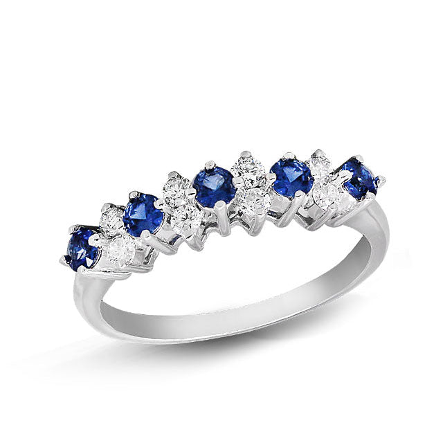 Gemma Blue Sapphire and Diamond Ring, 0.76 TCW