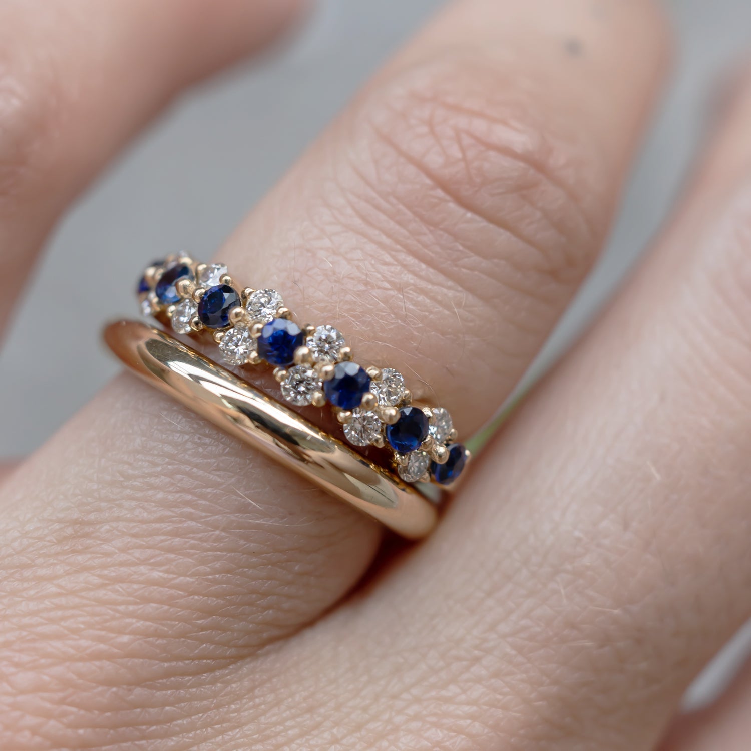 Sapphire Hemera Eternity Ring, Natural Sapphire & Diamond