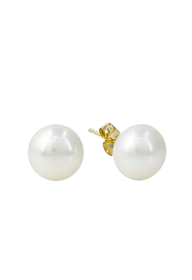 14K Yellow Gold Fresh Water Cultured Pearl Stud Earrings