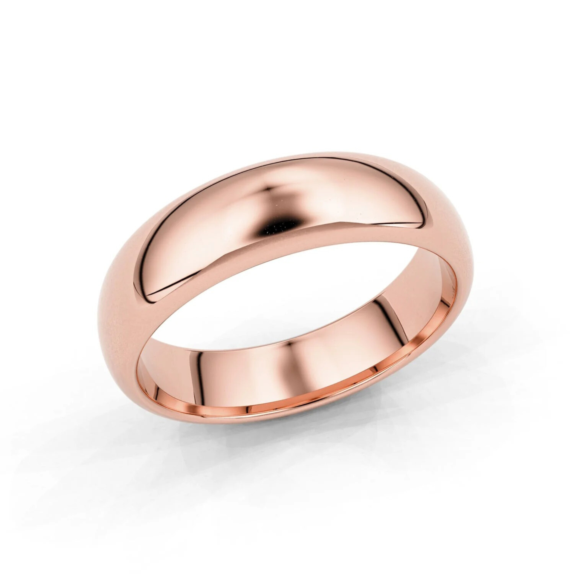 5mm Half Round Forever Wedding Band, 14k Gold