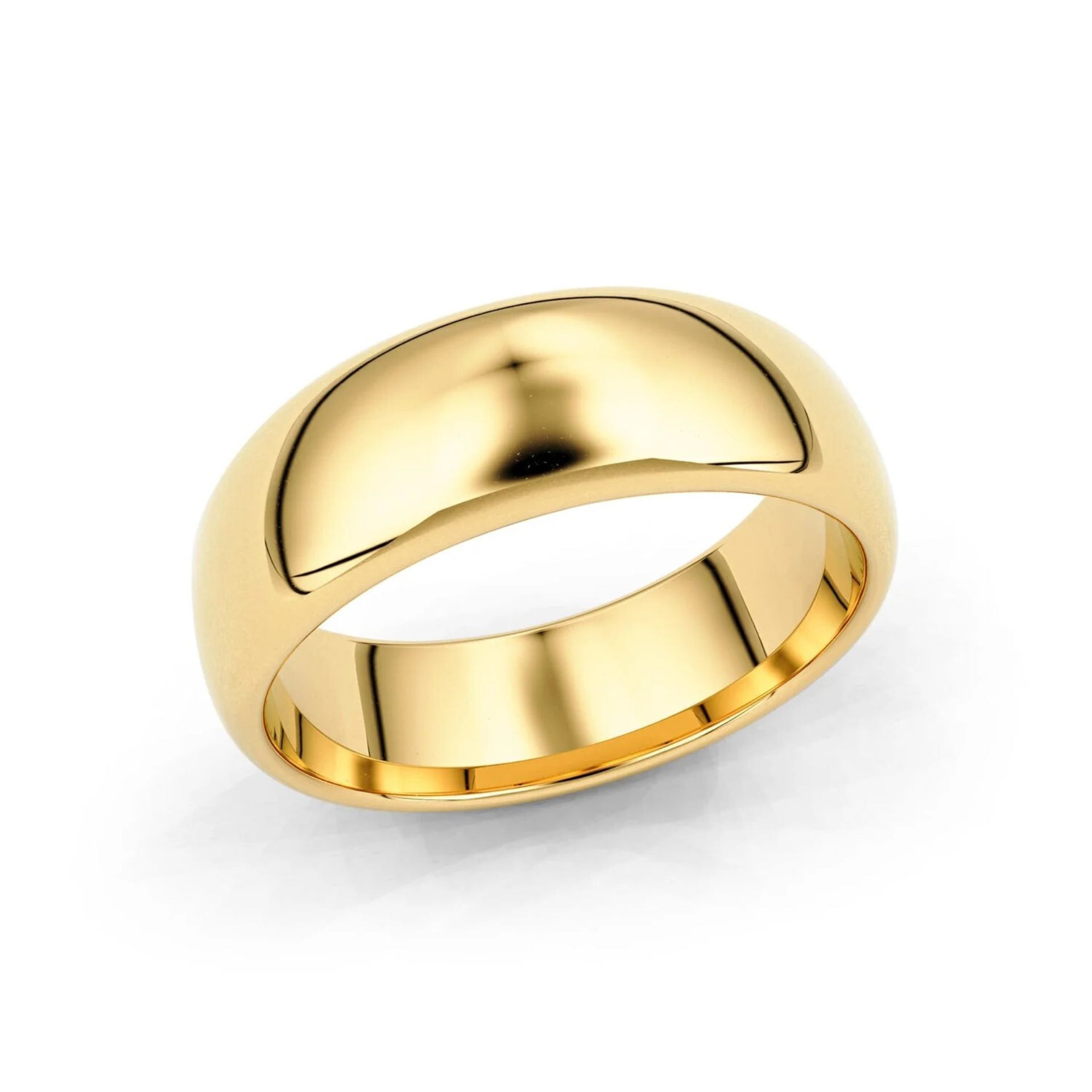 6mm Half Round Forever Wedding Band, 14k Gold