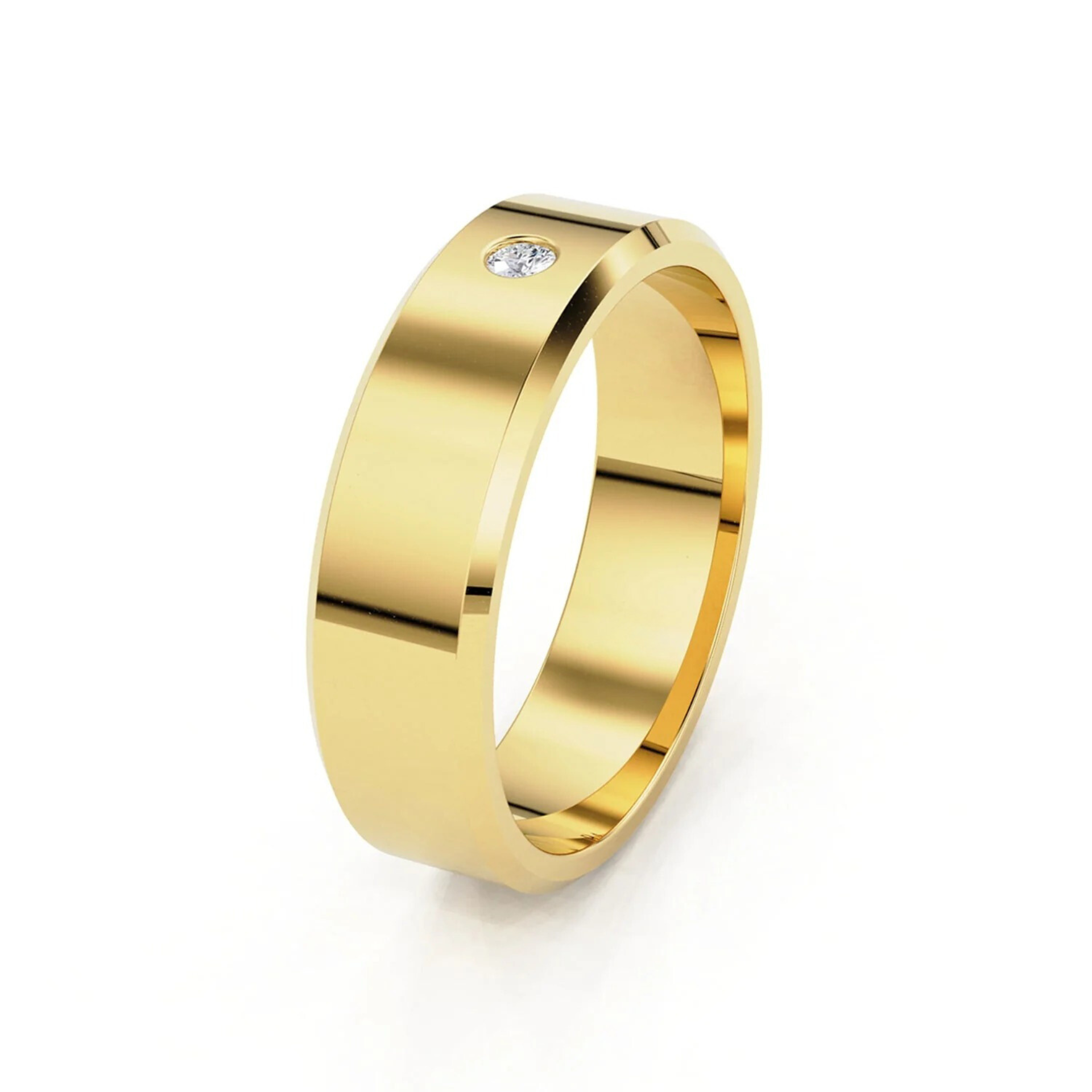 6mm Single Flush Set Forever Wedding Band, 14k Gold