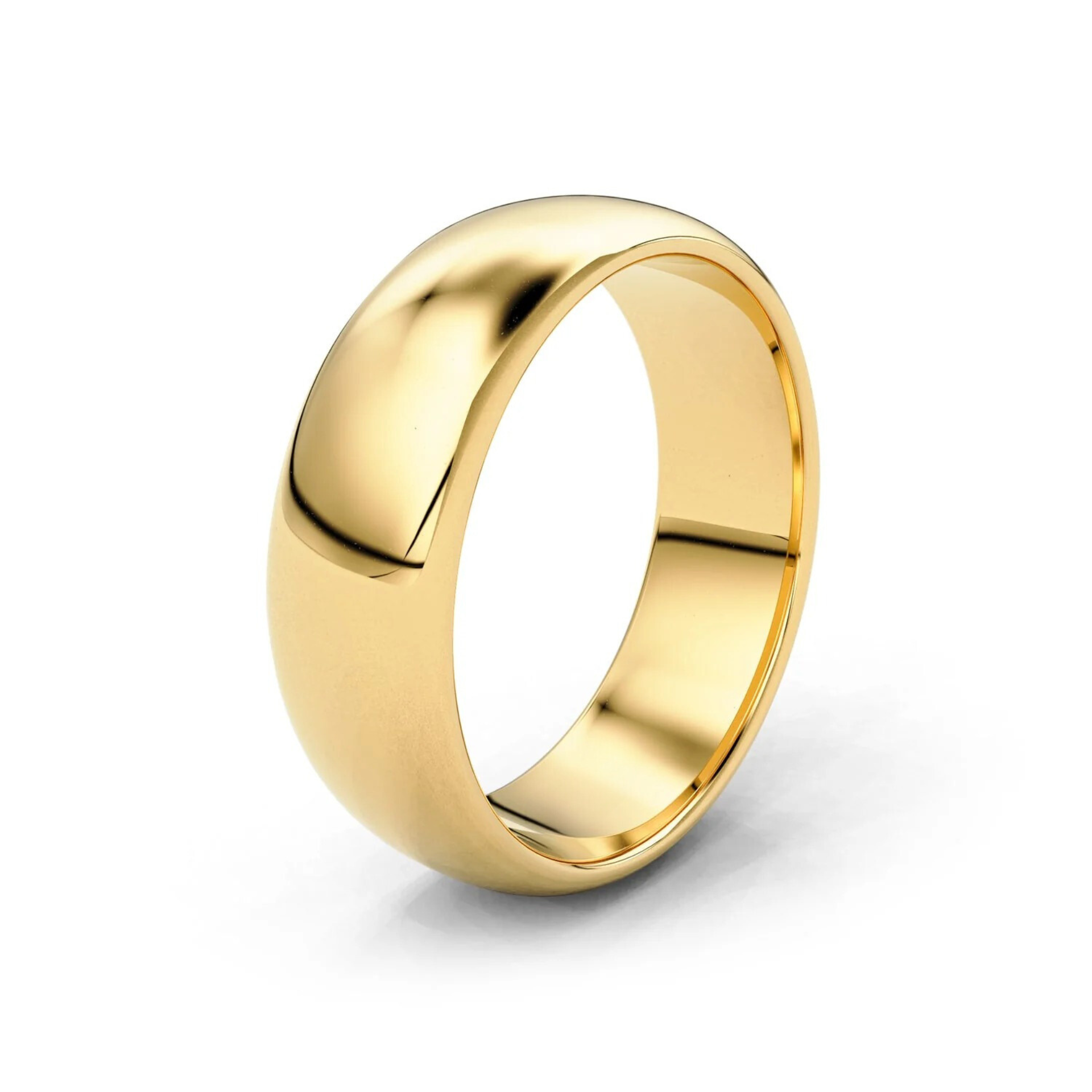 6mm Half Round Forever Wedding Band, 14k Gold