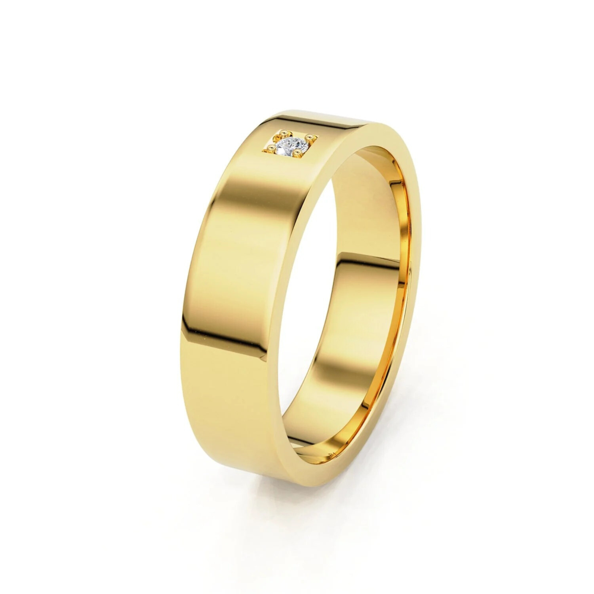 5.5mm Single Bright Cut Forever Wedding Band, 14k Gold